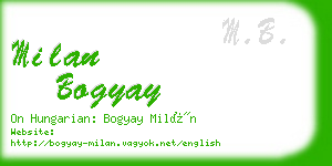 milan bogyay business card